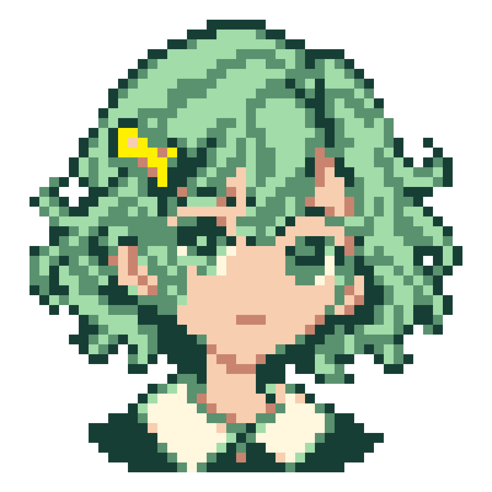 Mint Short-Curls Girl — Youthful Anime Portraits patterns
