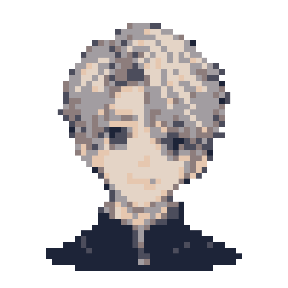 Silver-Gray Side-Part Boy — Youthful Anime Portraits patterns