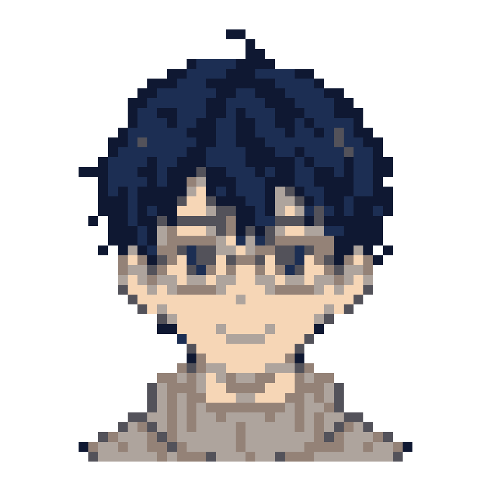 Ink-Blue Thin-Frame Glasses Boy — Youthful Anime Portraits patterns