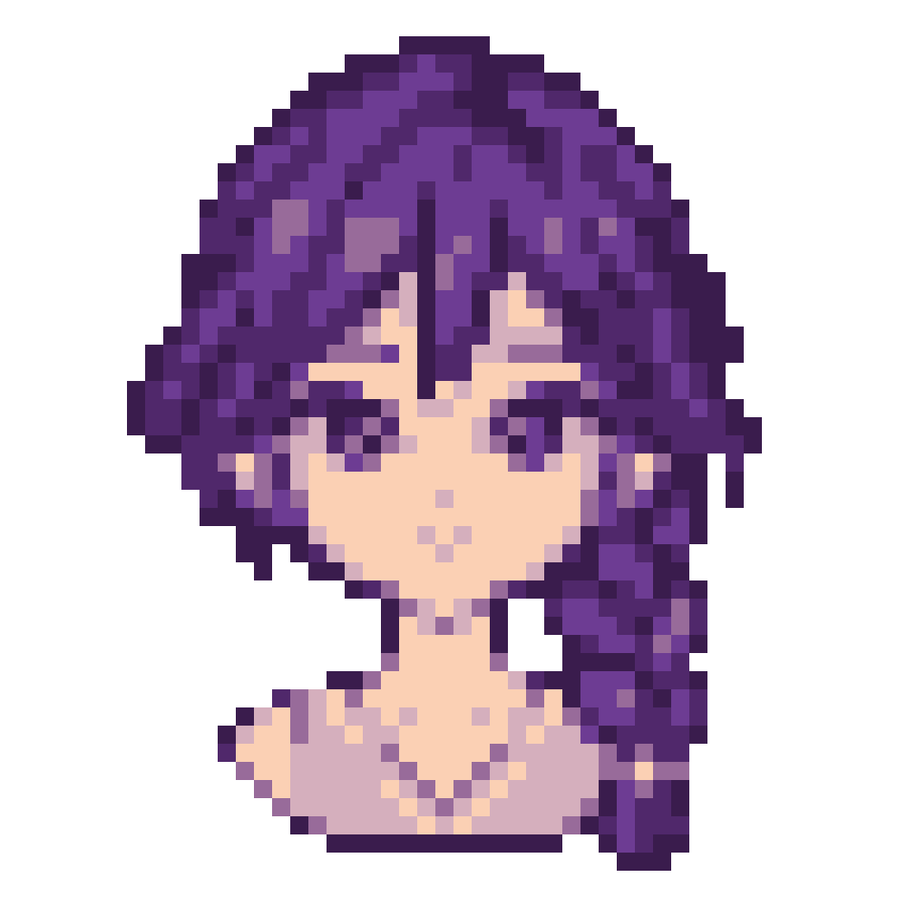 Grape Braid Girl — Youthful Anime Portraits patterns