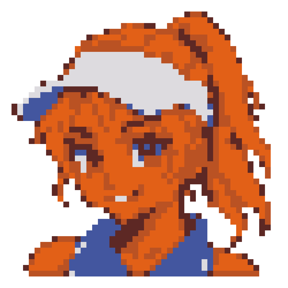 Orange-Haired White-Visor Girl — Youthful Anime Portraits patterns
