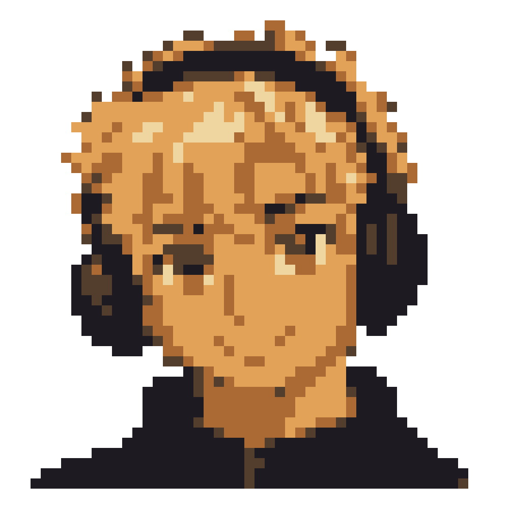 Blond Boy with Black Headphones — Youthful Anime Portraits patterns