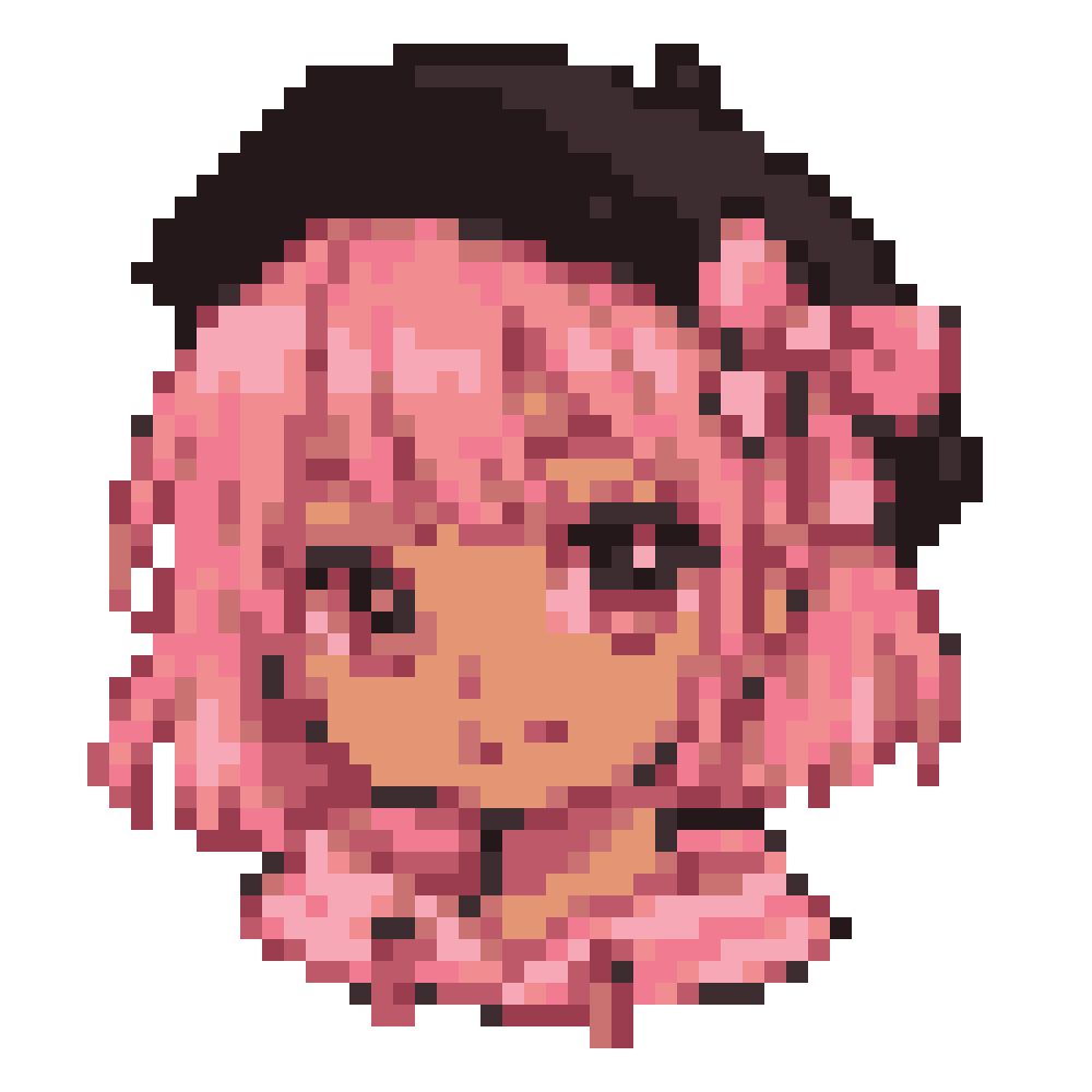 Black-and-Pink Beret Girl — Youthful Anime Portraits patterns