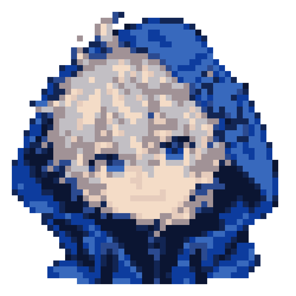 Gray-Blue Hoodie Boy — Youthful Anime Portraits patterns