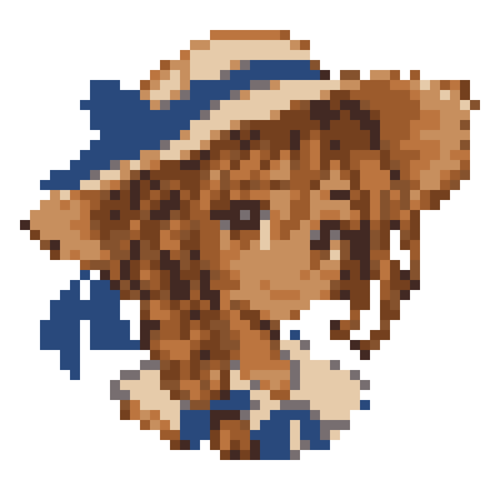 Ribboned Straw-Hat Girl — Youthful Anime Portraits patterns