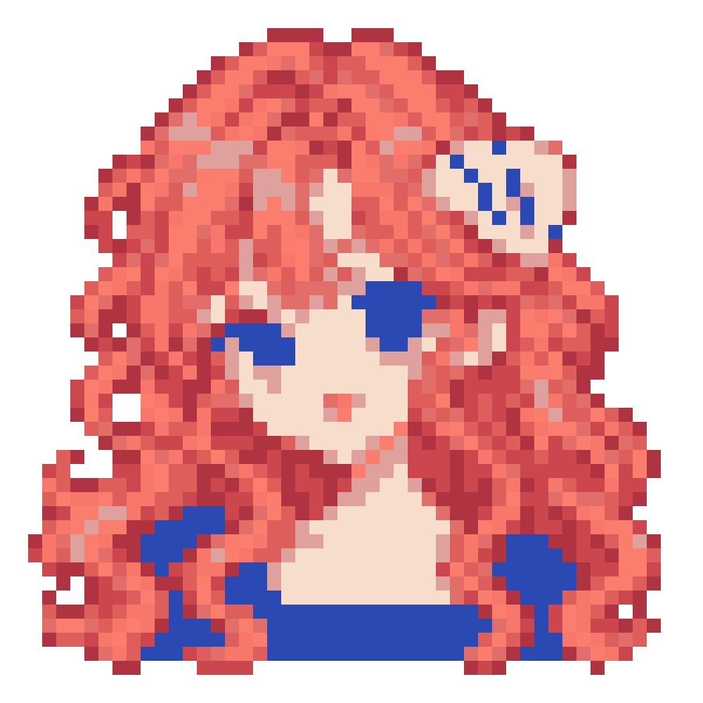 Coral-Haired Shell-Clip Girl — Youthful Anime Portraits patterns