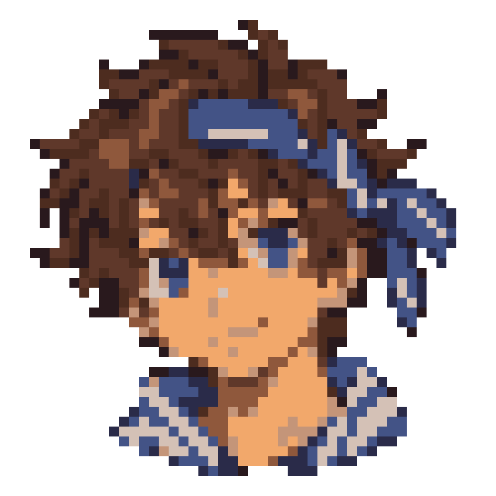 Blue-and-White Striped-Collar Boy — Youthful Anime Portraits patterns