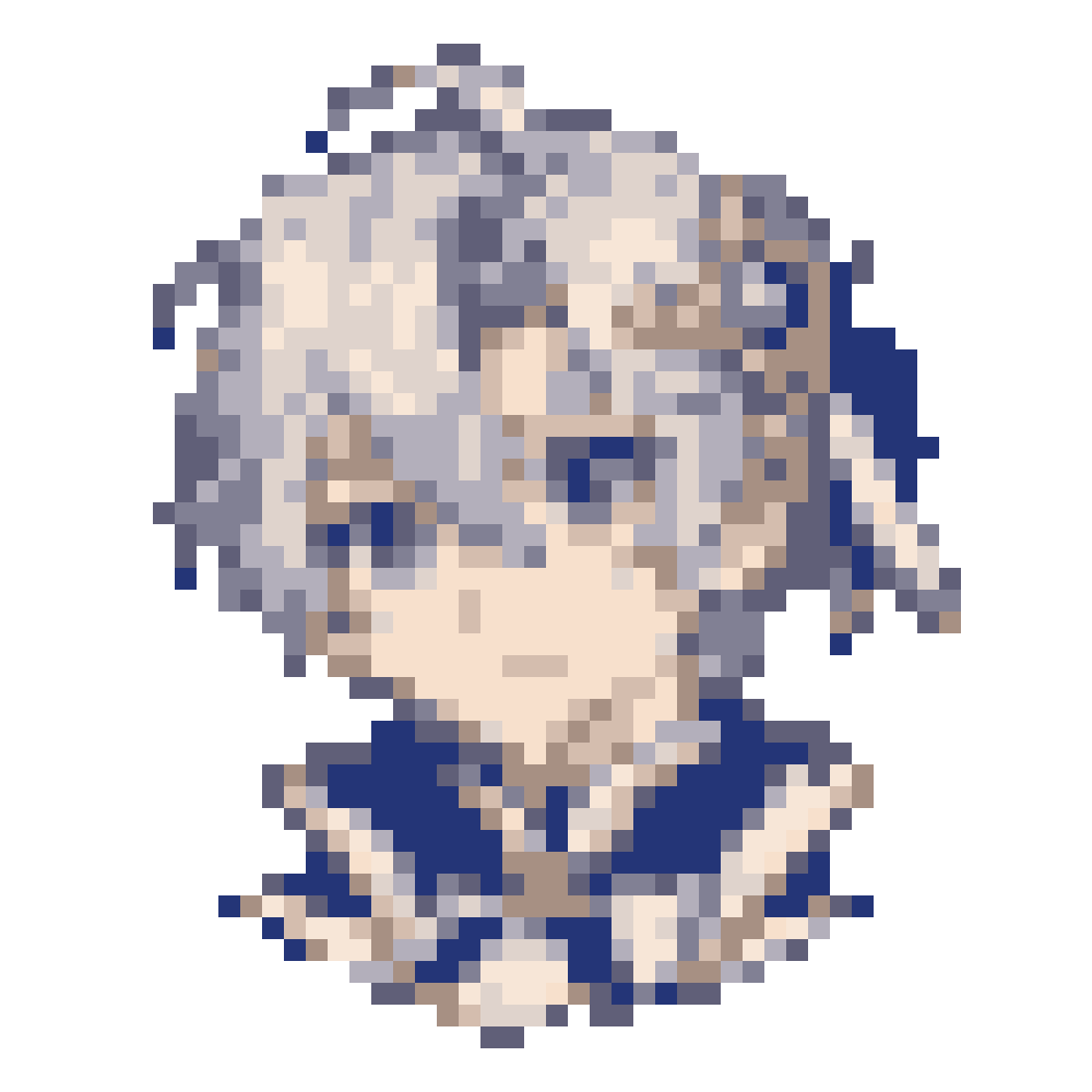Blue-and-White Tailcoat-Collar Boy — Youthful Anime Portraits patterns