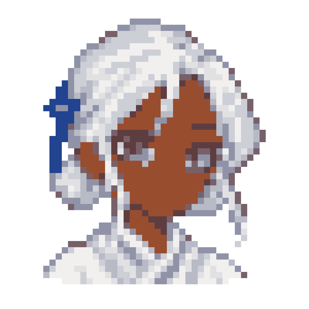Moon-White Low-Bun Girl — Youthful Anime Portraits patterns