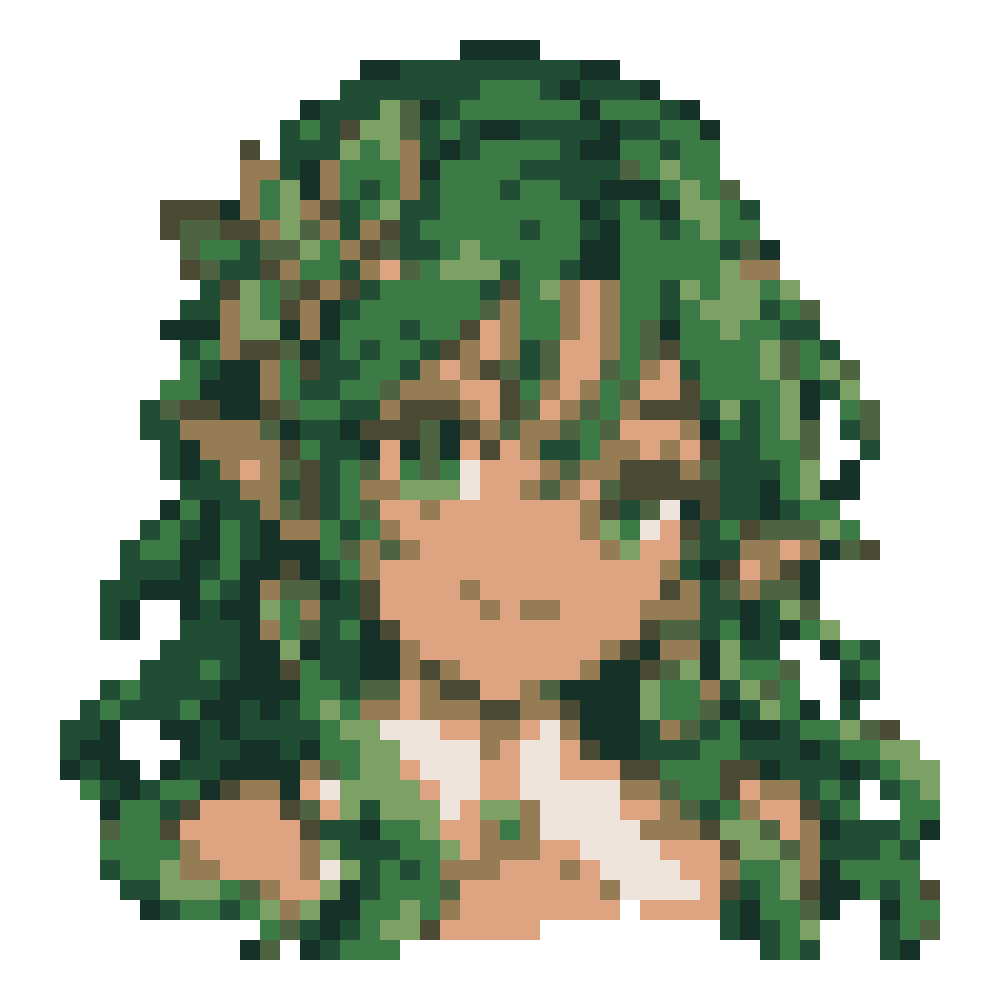 Emerald Leaf-Earring Girl — Youthful Anime Portraits patterns