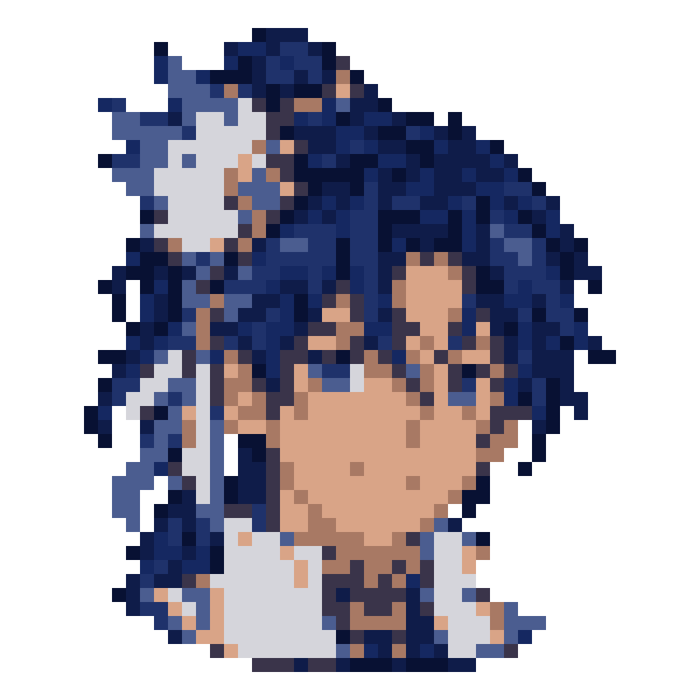 Midnight-Blue Feather-Crown Boy — Youthful Anime Portraits patterns