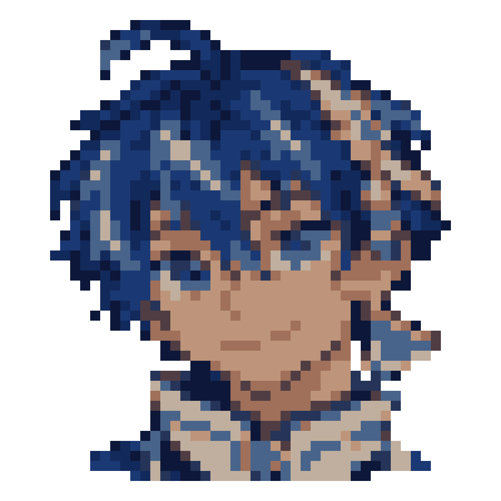 Sea-Glass Fin-Earring Boy — Youthful Anime Portraits patterns
