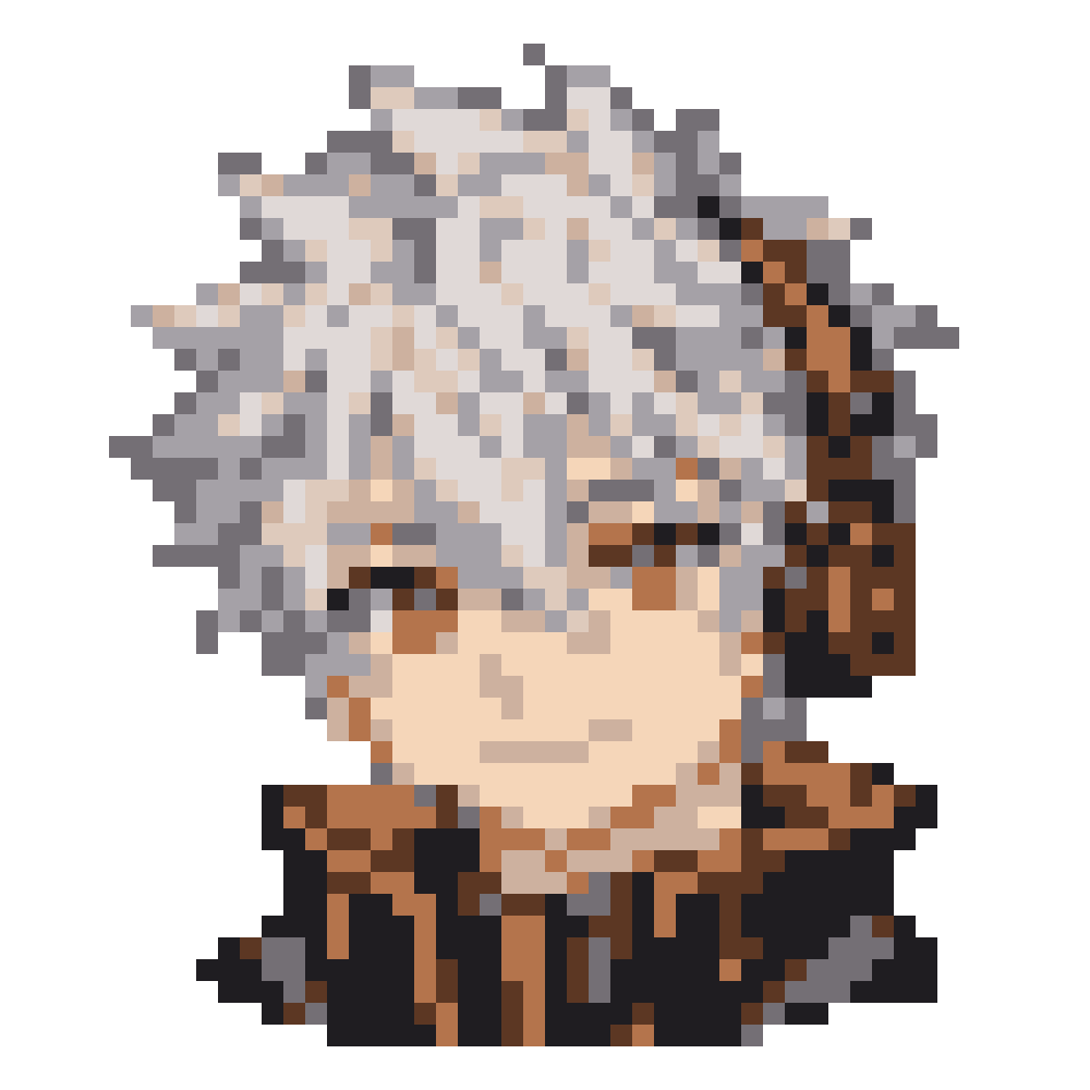 Orange-and-Black Tech-Collar Boy — Youthful Anime Portraits patterns