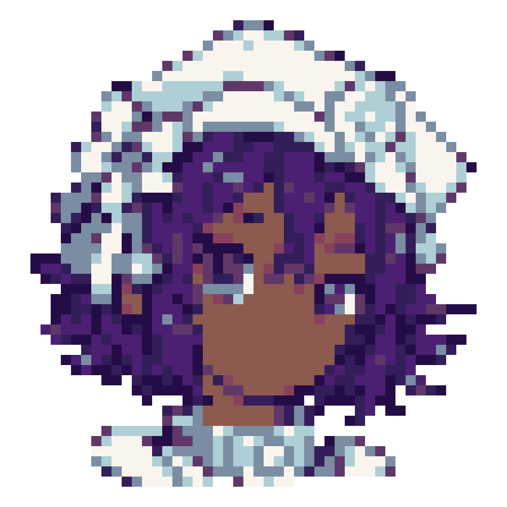 Lilac-and-White Geometric-Hat Girl — Youthful Anime Portraits patterns