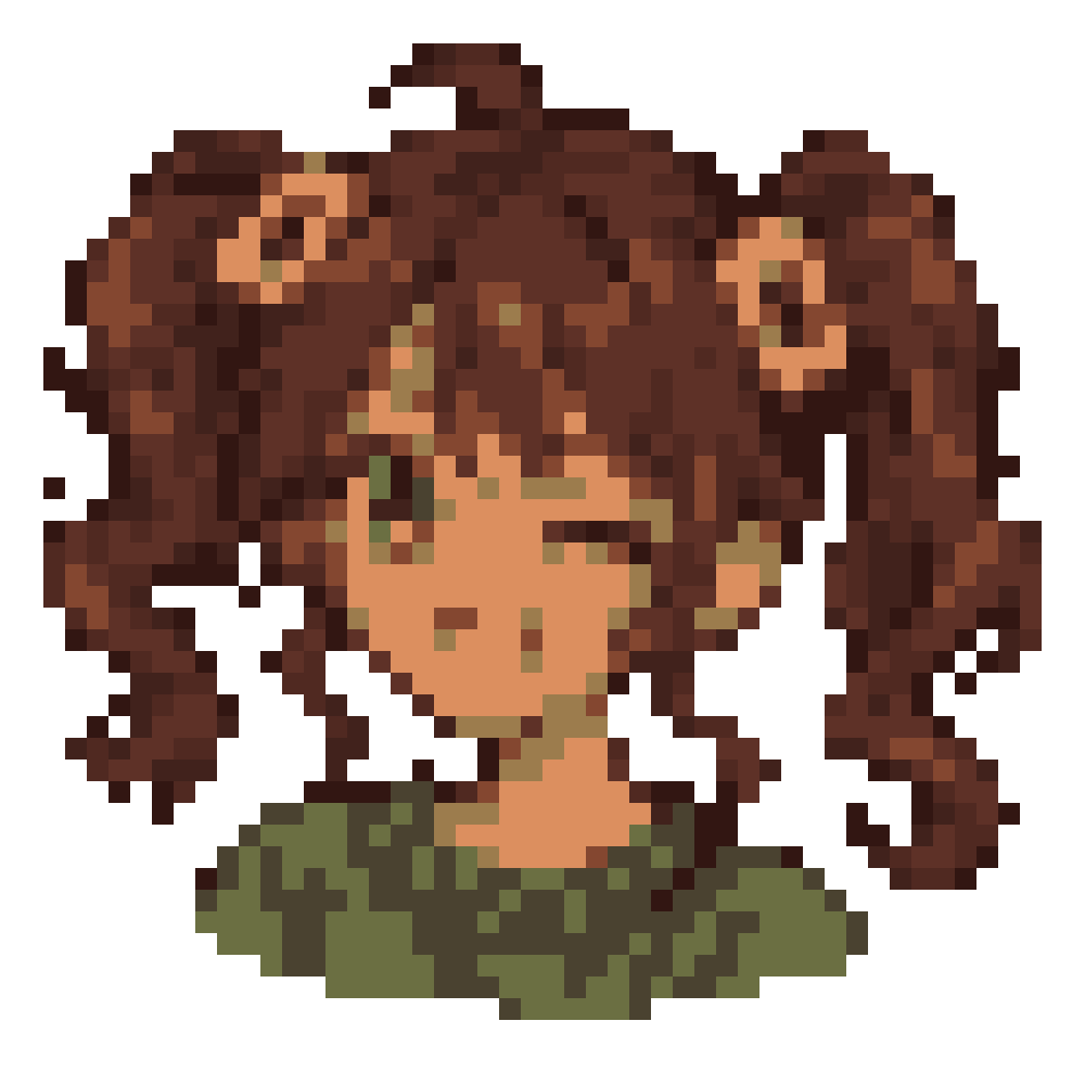 Winking Twin-Pigtail Girl — Youthful Anime Portraits patterns