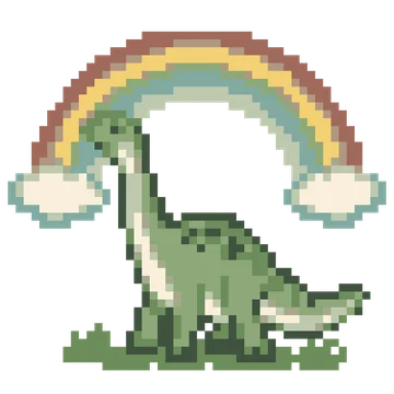 Sauropod under Rainbow — Dinosaur Park patterns