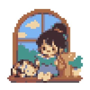 Window Reading Kid — Kawaii Characters patterns
