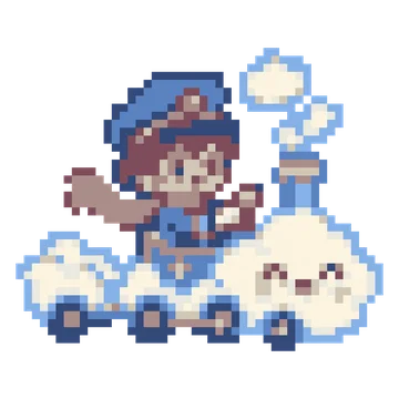 Cloud Train Driver — Kawaii Characters patterns