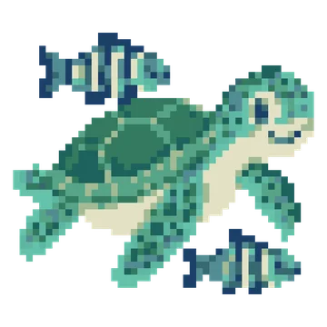 Turtle with Pilot Fish — Ocean Wonders patterns