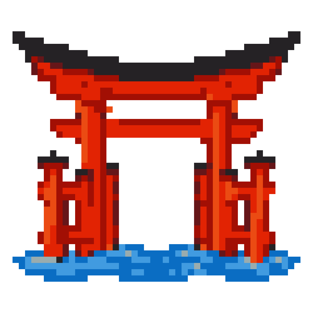 Itsukushima Floating Torii — Pixel World Tour patterns