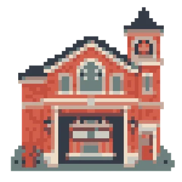 Village Fire Station — Tiny Town & Transport patterns
